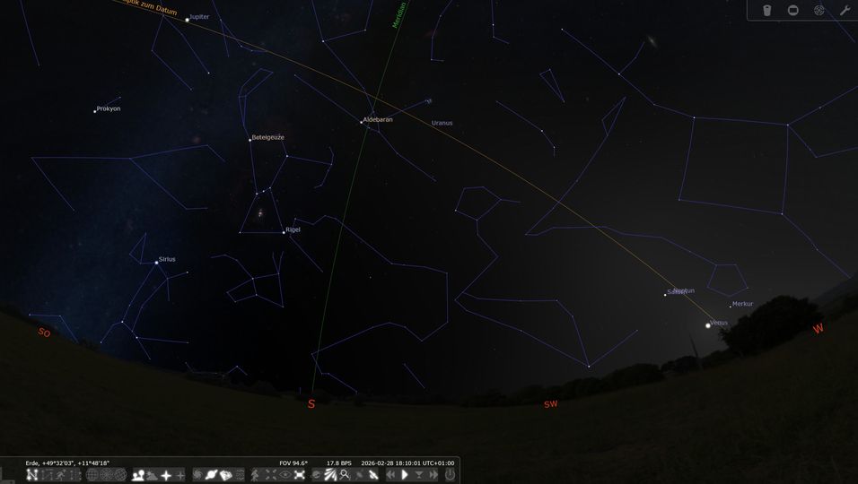 Planetenparade 2026 kl